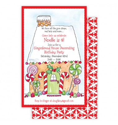 Christmas Invitations, Gingerbread House, Roseanne Beck
